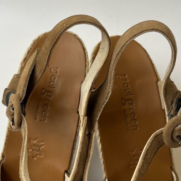 Paul Green Tan Espadrille Platform Sandals - Picture 6 of 10